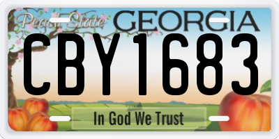 GA license plate CBY1683