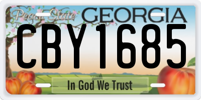 GA license plate CBY1685