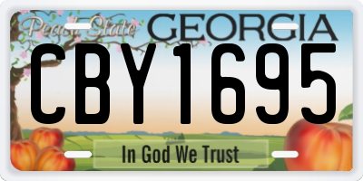 GA license plate CBY1695