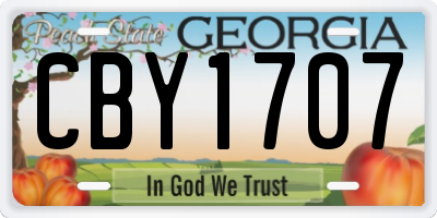 GA license plate CBY1707