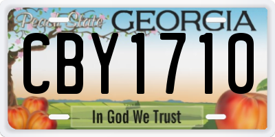 GA license plate CBY1710