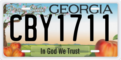 GA license plate CBY1711