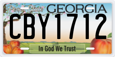 GA license plate CBY1712