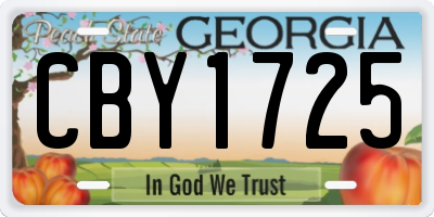 GA license plate CBY1725