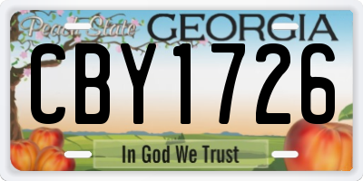 GA license plate CBY1726
