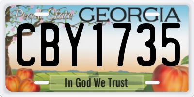 GA license plate CBY1735