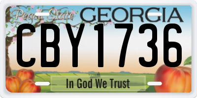 GA license plate CBY1736