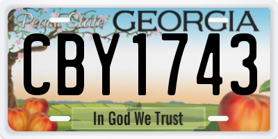 GA license plate CBY1743