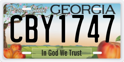 GA license plate CBY1747