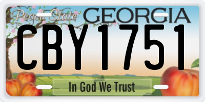 GA license plate CBY1751