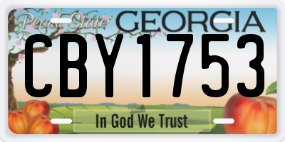 GA license plate CBY1753