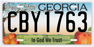GA license plate CBY1763