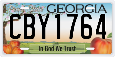 GA license plate CBY1764