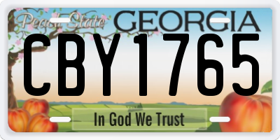 GA license plate CBY1765
