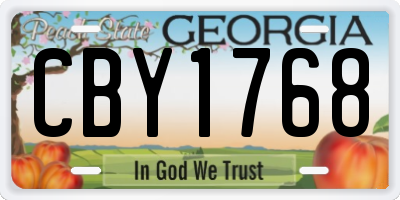 GA license plate CBY1768