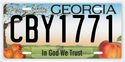 GA license plate CBY1771