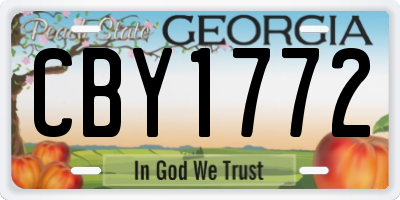 GA license plate CBY1772