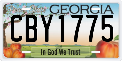 GA license plate CBY1775