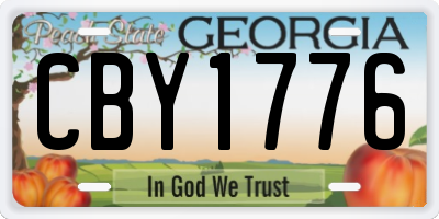 GA license plate CBY1776