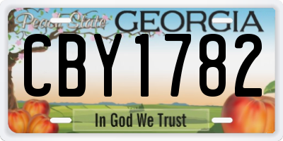 GA license plate CBY1782