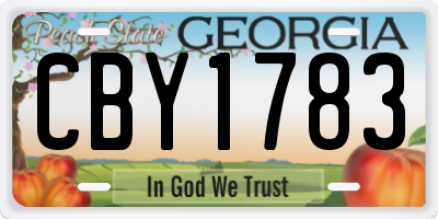 GA license plate CBY1783