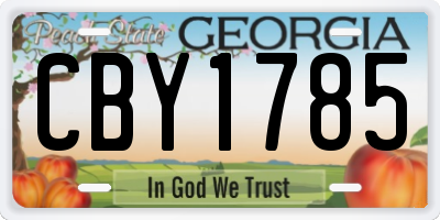 GA license plate CBY1785
