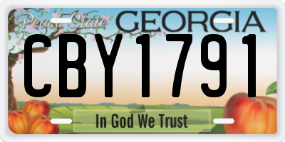 GA license plate CBY1791