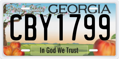 GA license plate CBY1799