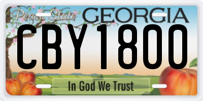 GA license plate CBY1800