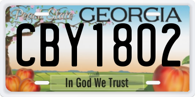 GA license plate CBY1802