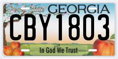 GA license plate CBY1803