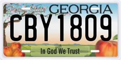 GA license plate CBY1809