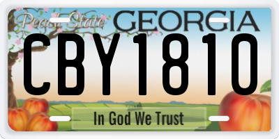 GA license plate CBY1810