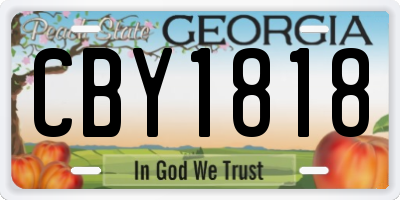 GA license plate CBY1818
