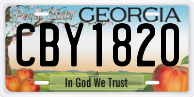 GA license plate CBY1820