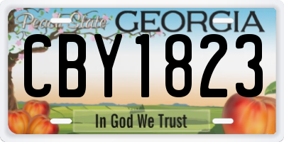 GA license plate CBY1823