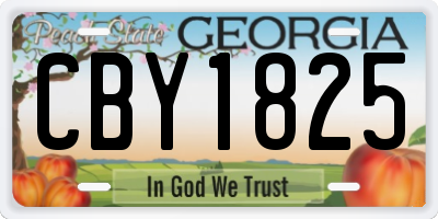 GA license plate CBY1825