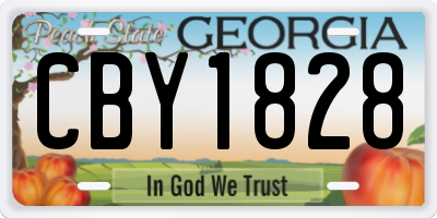 GA license plate CBY1828
