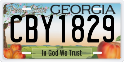 GA license plate CBY1829
