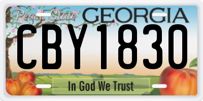 GA license plate CBY1830