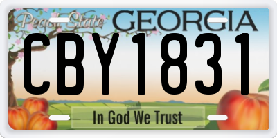 GA license plate CBY1831