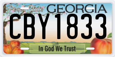 GA license plate CBY1833
