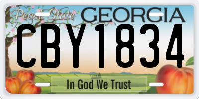 GA license plate CBY1834