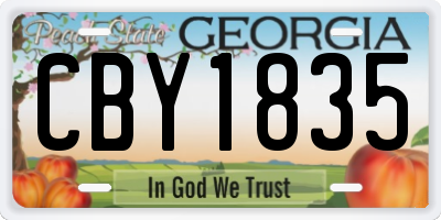 GA license plate CBY1835