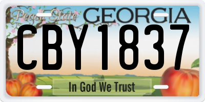 GA license plate CBY1837