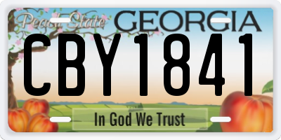 GA license plate CBY1841