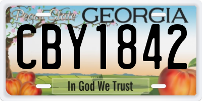 GA license plate CBY1842