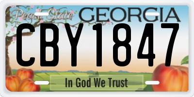 GA license plate CBY1847