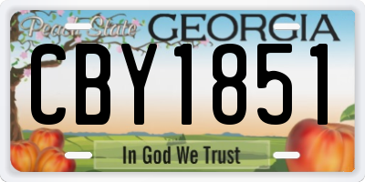 GA license plate CBY1851