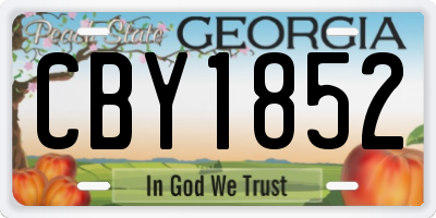 GA license plate CBY1852